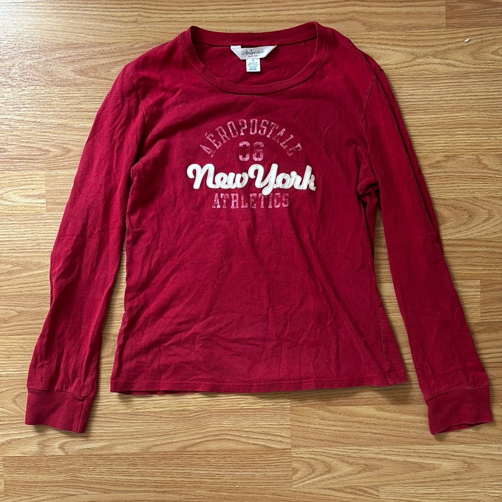 Aeropostale Burgundy Long Sleeve Tee